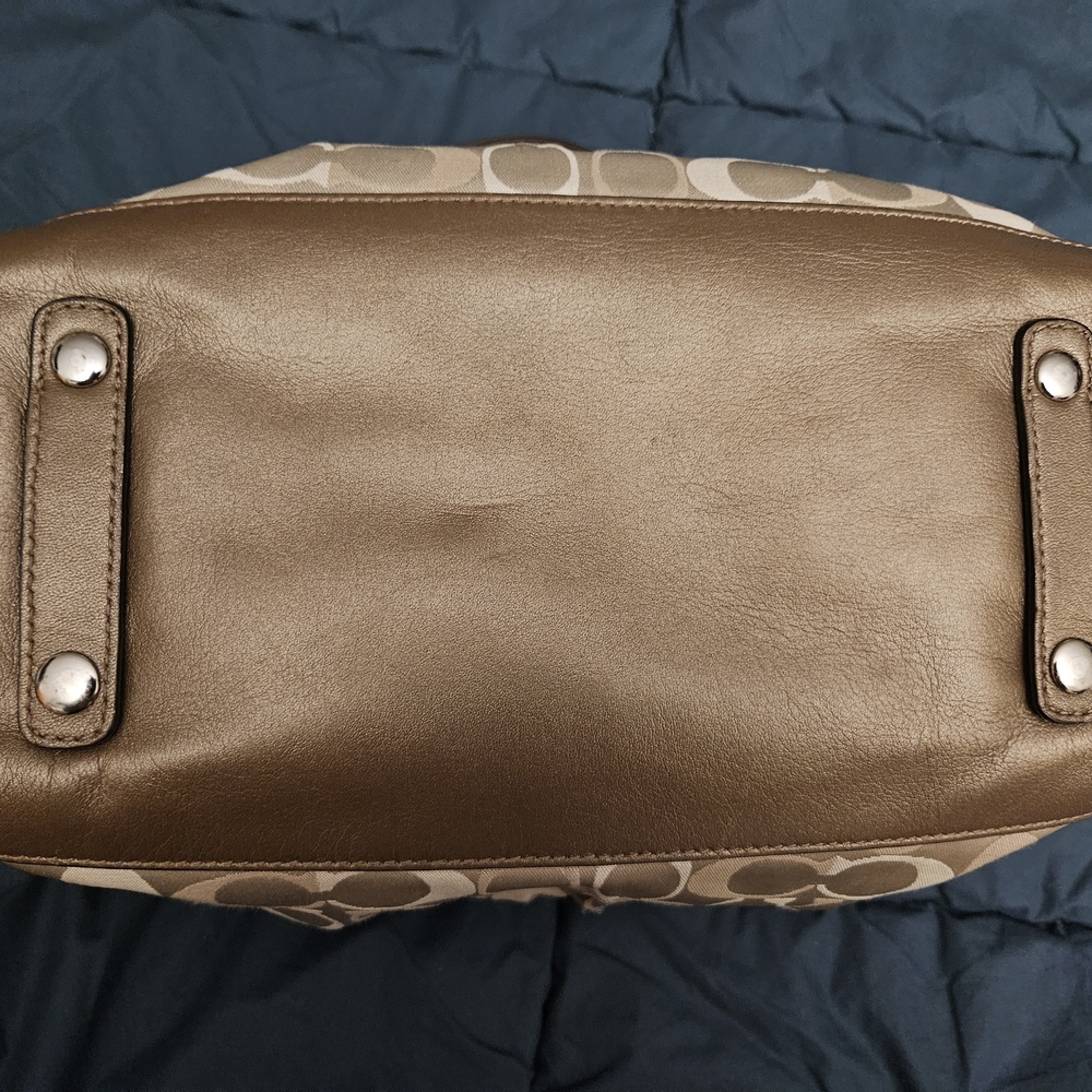 Coach Beige and Brown Signature Satchel and Wallet - Picture 5 of 6